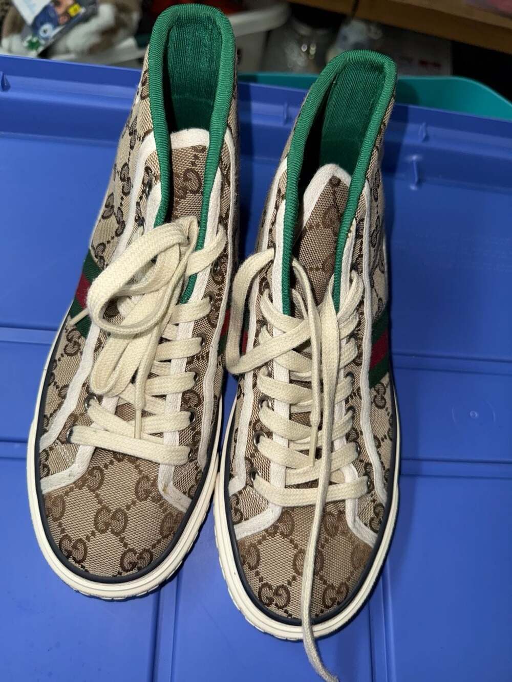 Gucci Tennis 1977 High Top Sneaker GG Canvas Beige